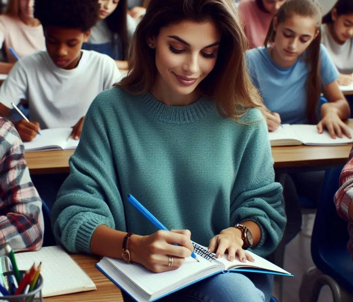 a lady learning a course